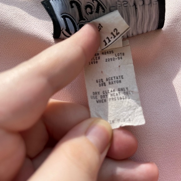 Vintage Dawn Joy Pink‎ Lace Collar Button-Down Dress - Picture 7 of 15